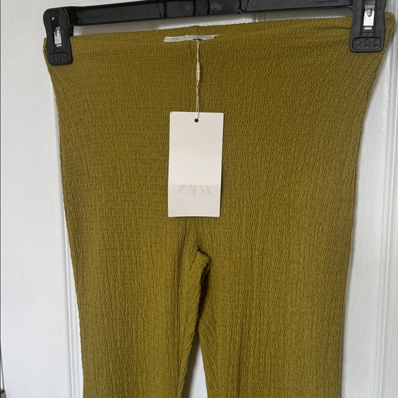 Zara Moss Green Knit Flare Trousers - Picture 2 of 4
